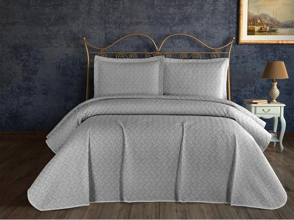 

Selin Single Bed Cover Gray