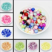3 12mm half round flatback imitation pearl beads acrylic loose bead for diy decoration nail art jewelry findings accessories