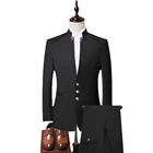 (Куртка + жилет + брюки) мужские высококачественные деловые блейзерымужской облегающий Ffit костюм-тройка для отдыхаРоскошный Ретро стиль ласточкин хвост