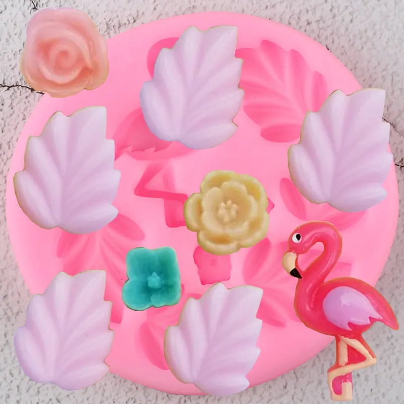 Фламинго листья детский день рождения кекс искусственная Конфета| |