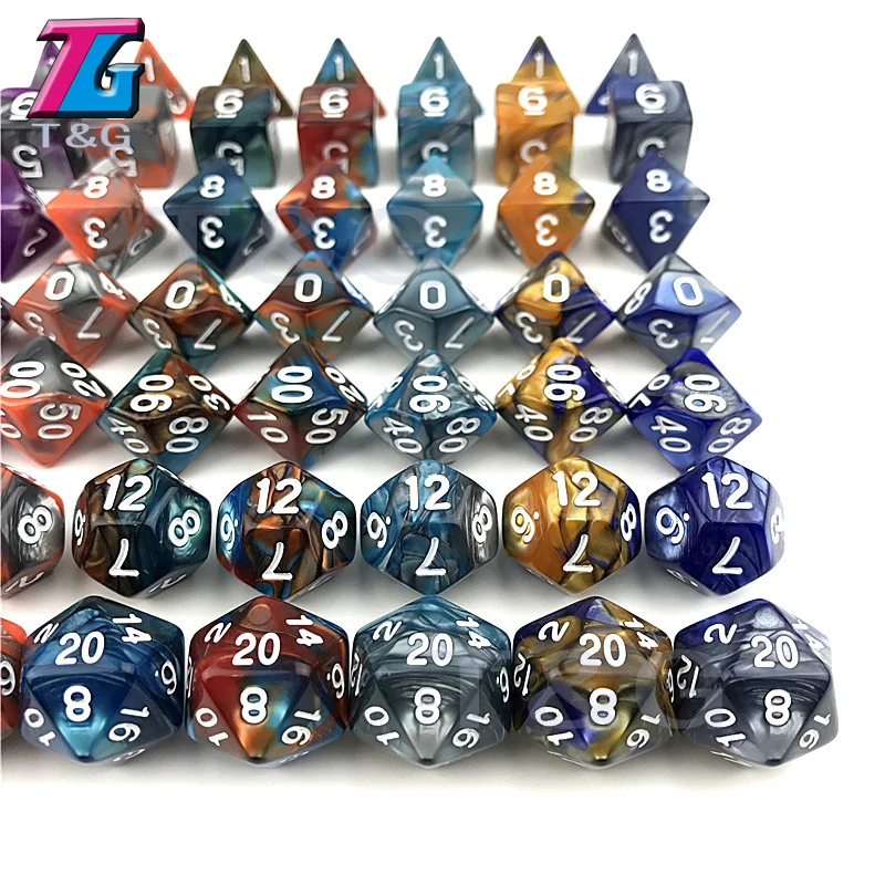 T & G 7 шт./компл. RPG DnD настольная игра Dnd двухцветная специальная игральная кость