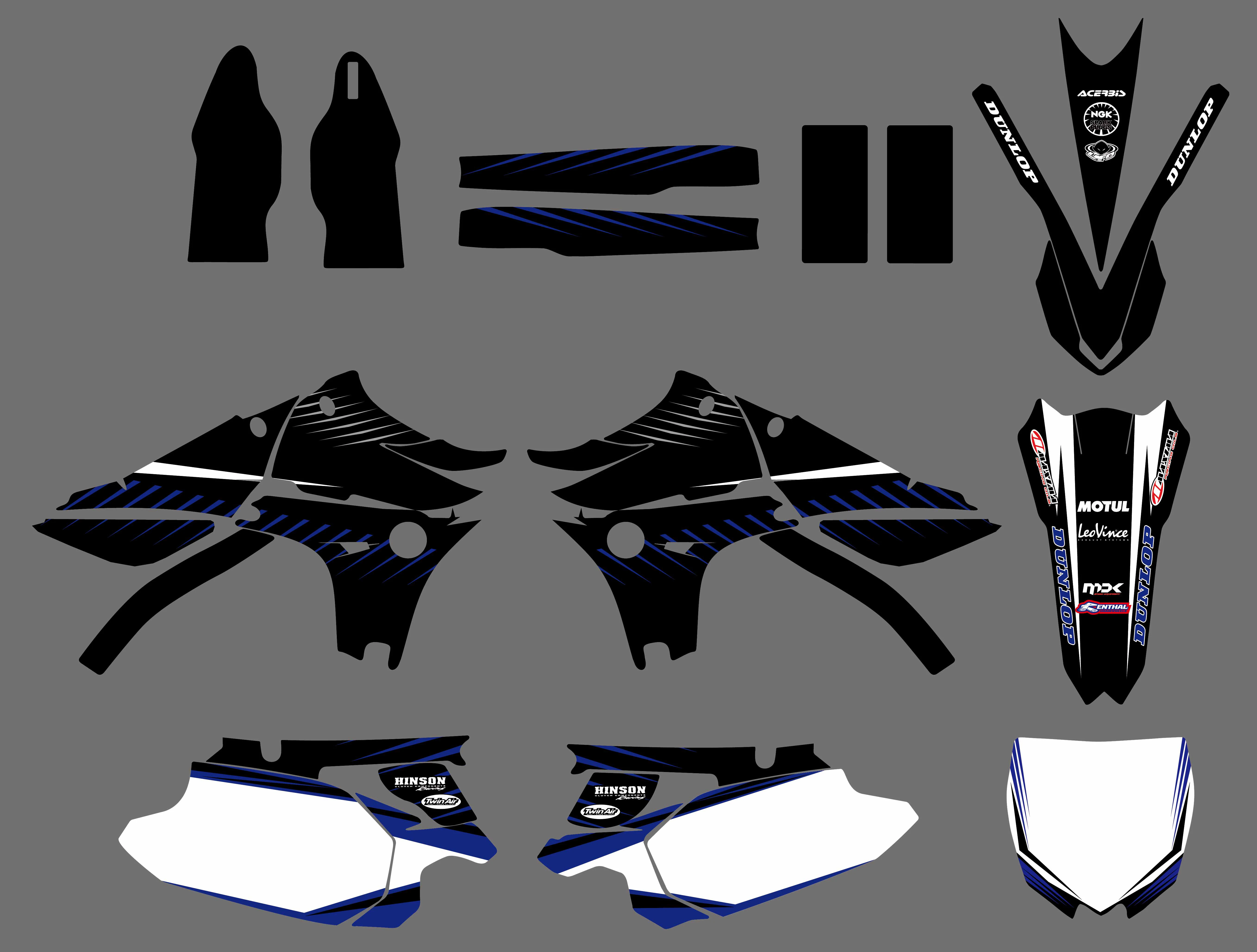 Новый стиль мотоцикла команда графика фон наклейки Набор наклеек для Yamaha YZ450F YZF450