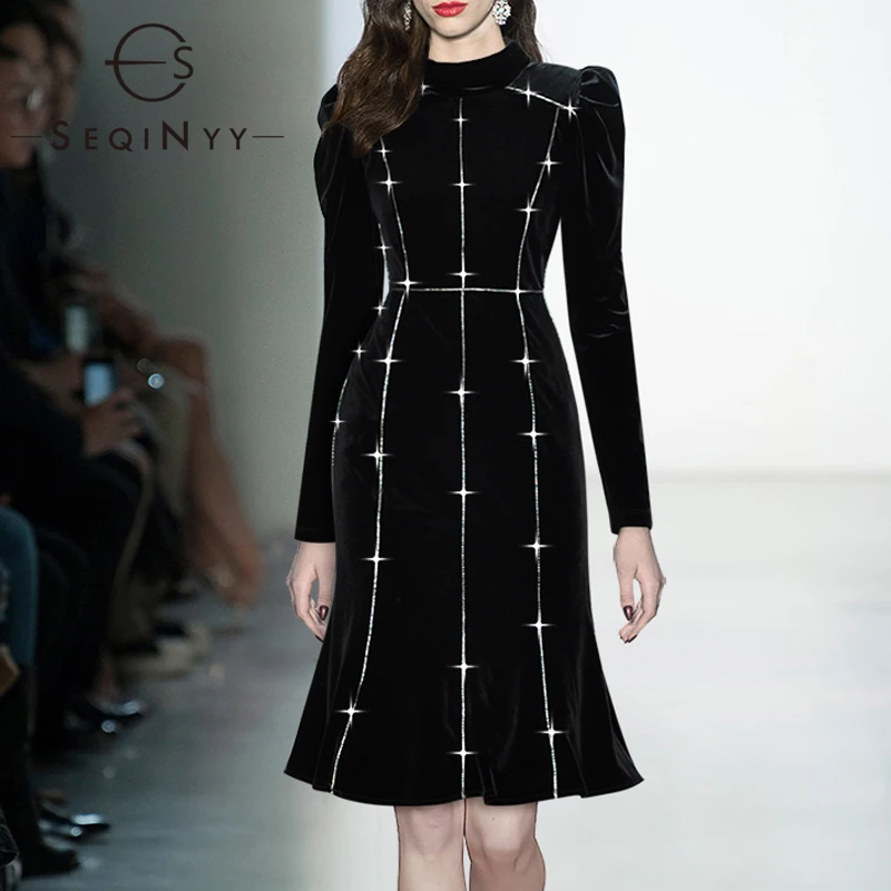 

Женское мини-платье SEQINYY, серебристое плетеное облегающее элегантное офисное платье из вельвета, весна-осень