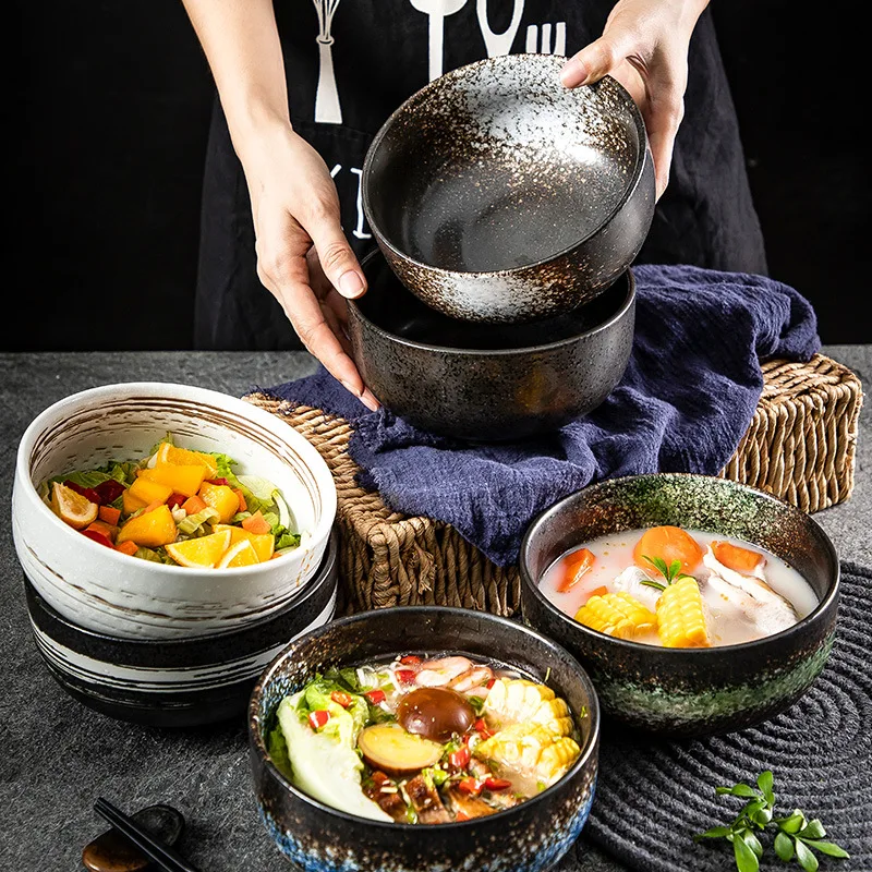 

FANCITY Creative Noodle Wrist Large Ramen Bowl Ceramic Millet Porridge Bowl Noodle Bowl Beef Soup Noodle Bowl Kitchen Supplies