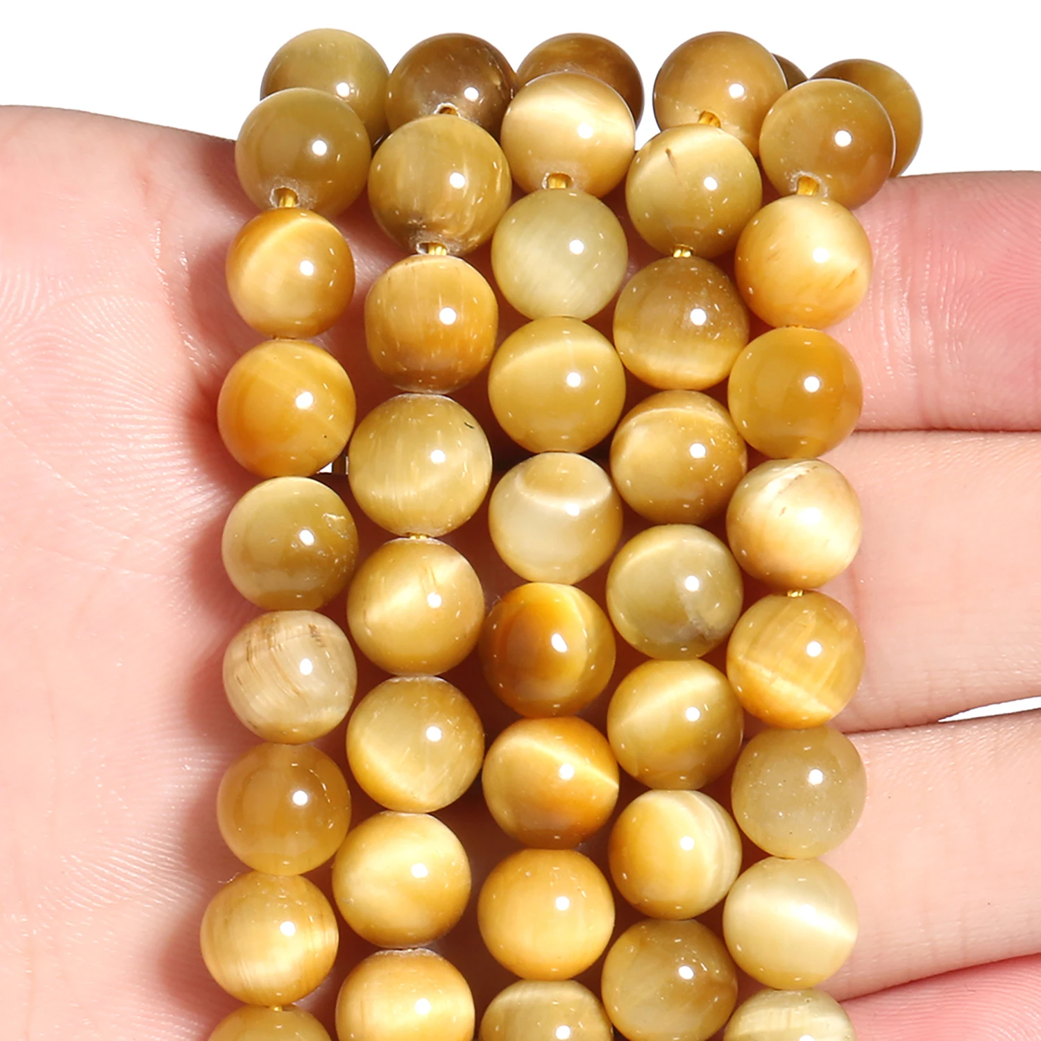 

Natural Stone Gold Tiger Eye Round Loose Spacer Beads 15inch Strand 4 6 8 10 12mm Pick Size Jewelry Making DIY Charms Bracelet