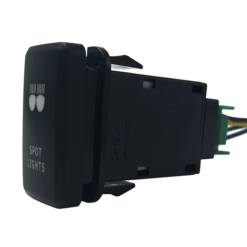 Точечный выключатель оранжевого цвета светодиодный с проводом 12 В 3