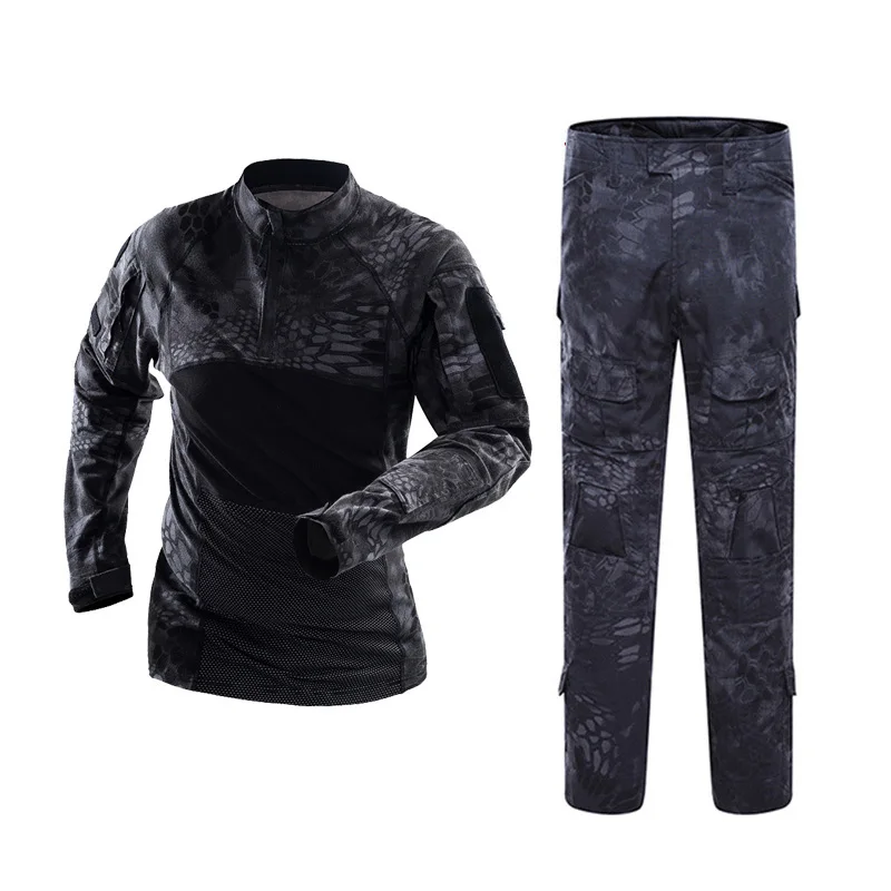 Military Mens Camouflage Tactical Suits Long Sleeve Brand Cotton Breathable Combat Frog Set Men Training Clothing 3XL BF112B |