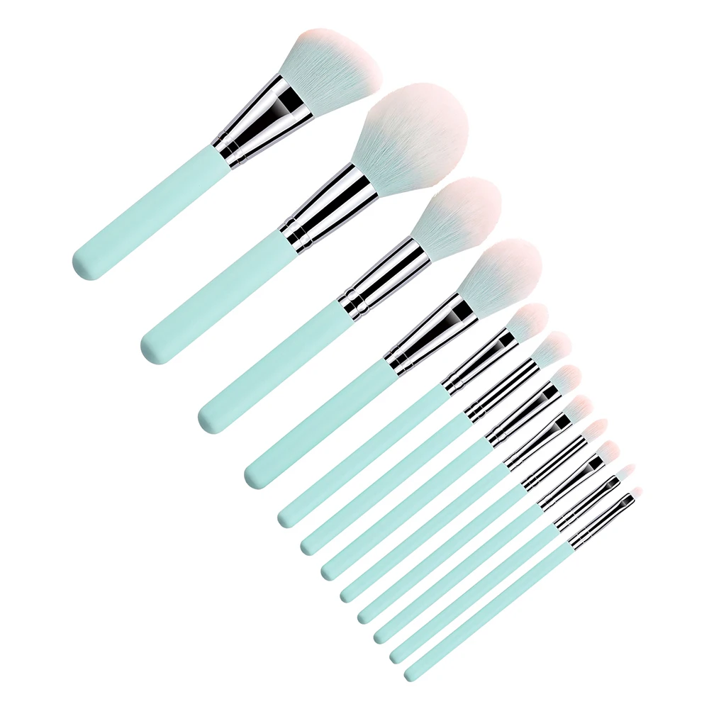 

12Pcs Blue Makeup Brush Set Loose Powder Blush Face Powder Blush Foundation Cosmetic Kit Brush Tool High Quality
