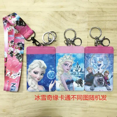 Disney Stitch PU портмоне держатель для карт брелок для ключей Ремешок для еды карта автобус Чехол для карт сумка для монет Микки Маус Сумка для документов - Цвет: random 1pcs