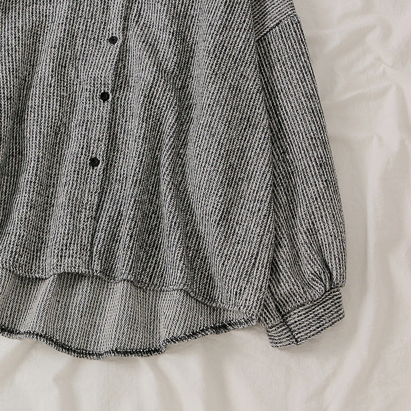 Повседневная винтажная блузка Mooirue женский полосатый утепленный кардиган с