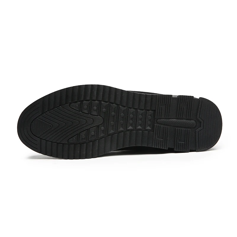 Мужская однотонная обувь из натуральной кожи модная удобная с эластичными