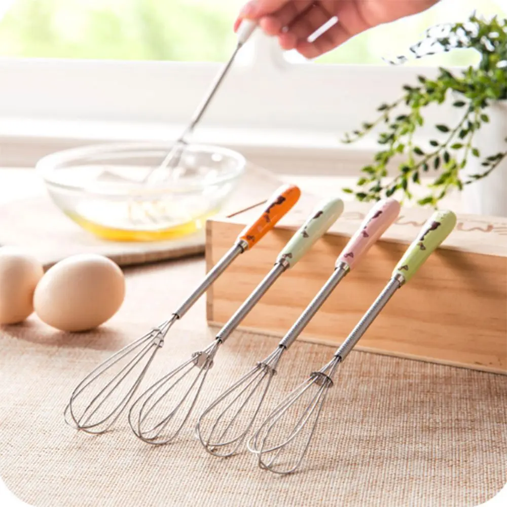 Multi-function Ceramic Handle Stainless Steel Hand Egg Beater Manual Stirring Whisk Rotary Kitchen Gadgets non-toxic durable | Дом и сад