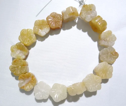 Подвеска в виде цветка с резьбой тигровый глаз 14 мм для изготовления ювелирных