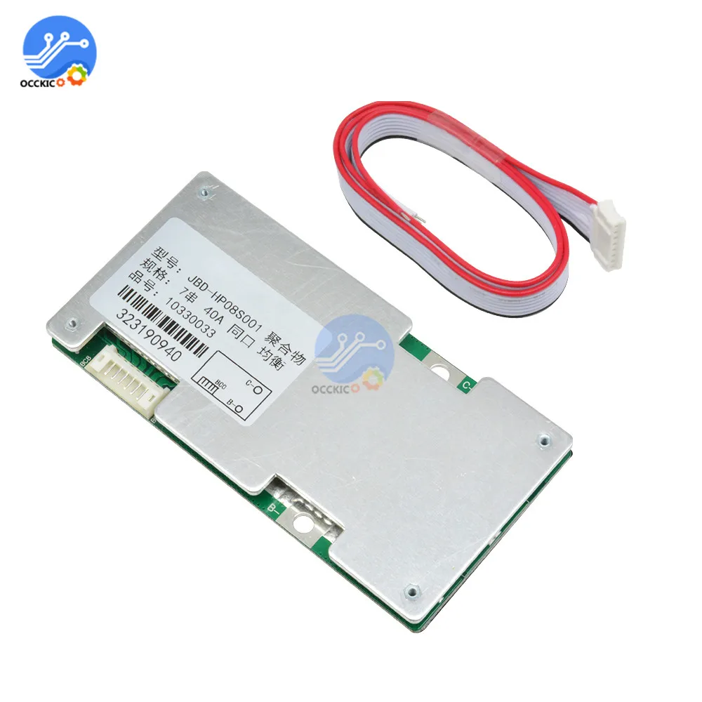 BMS 7S 24V 40A 18650 литиевая батарея Защитная плата балансировщик Lipo Li-Ion PCB эквалайзер