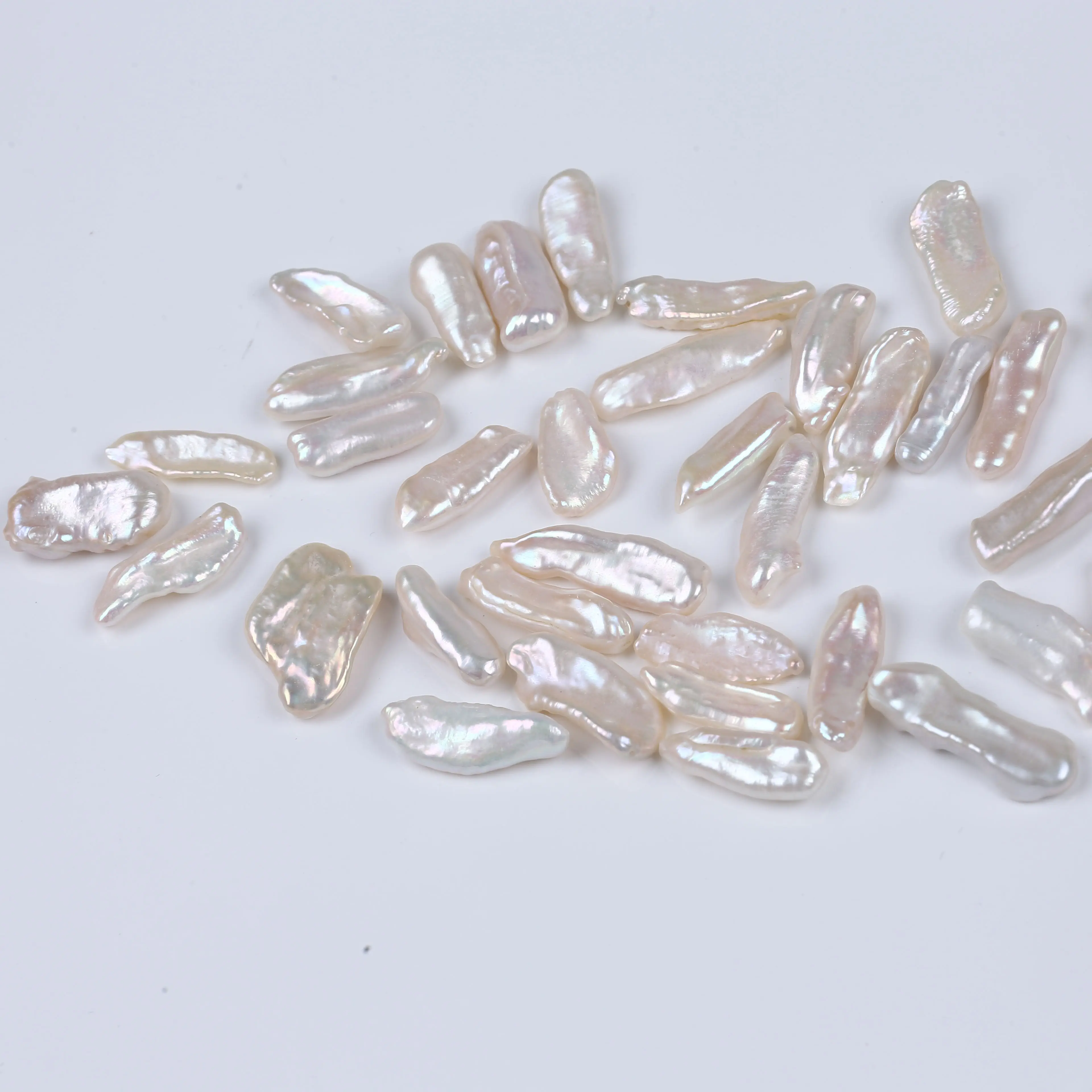 

Wholesale white long biwa pearl loose bead for making jewelry
