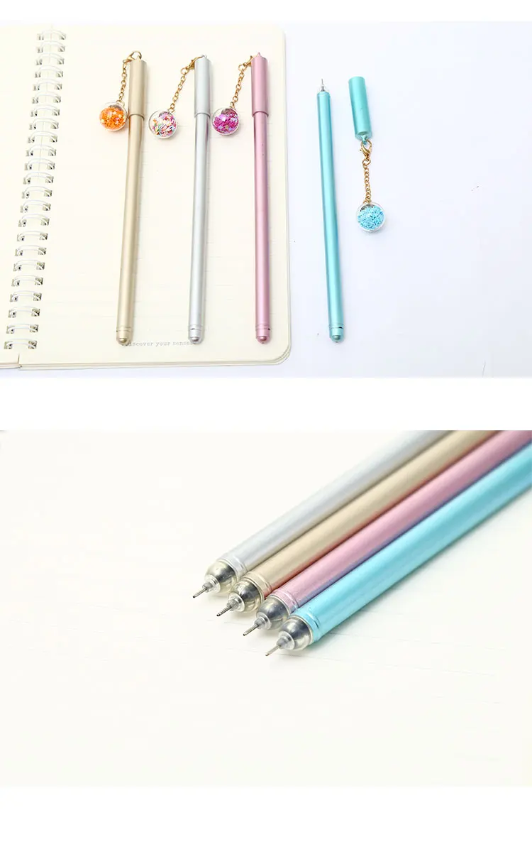 12 шт./компл. креативные милые шар геля подвеска pens синие чернила Kawaii магазина канцелярских принадлежностей вещь Карандаш Чехол сумка Школа Материал стационарный