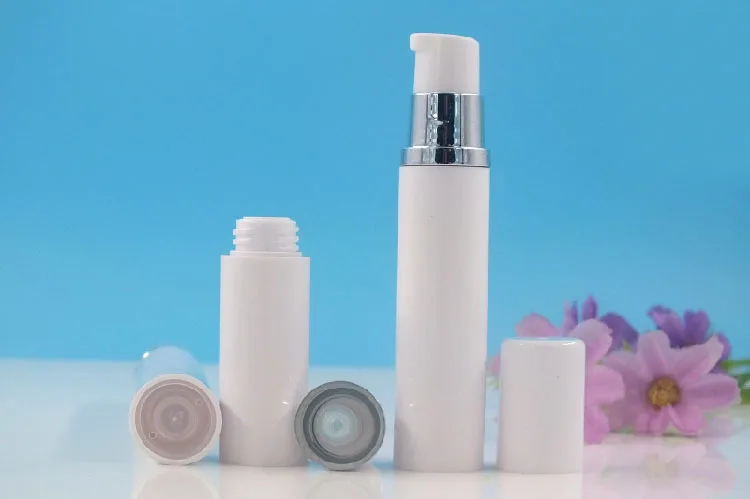 

10ML clear airless plastic bottle silver pump white lid lotion emulsion serum mist sprayer hyaluronic toner skin care packing