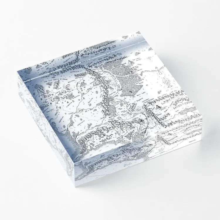 

Фэнтезийная карта средней земли, акриловые блочные украшения, прозрачный художественный Забавный блокнот для фотографий, домашняя доска, с...