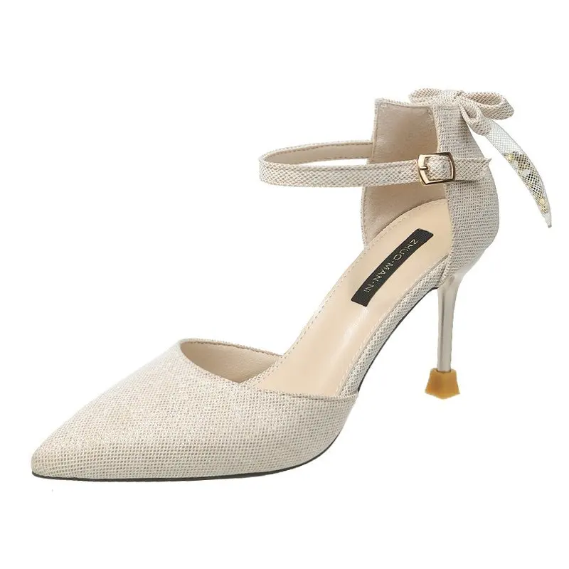 

Новинка; Женская обувь на высоком каблуке с бантом на высоком каблуке; Женские туфли-лодочки на шпильке с острым носком; Пикантные вечерние ...