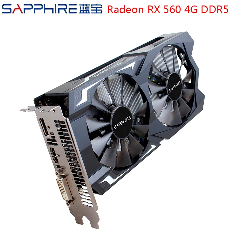 SAPPHIRE AMD Radeon RX560 4GB 128bit GDDR5 Gaming Graphics Card PCI Desktop RX560D Video Card For Gaming PC Used AMD Cards