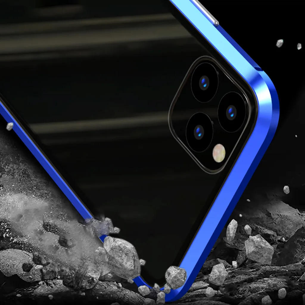 Магнитный металлический чехол-бампер для iPhone 11 11 Pro 11 Pro Max, односторонний стеклянный защитный чехол для iPhone 11 Pro 919#2
