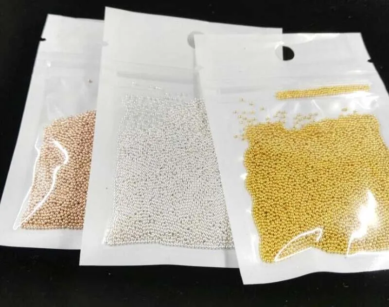

Beads steel studs for metal Caviar Nails Design Gold Silver Rose Gold 3 Colors steel balls beads-Round metal balls -50 g bag/lot