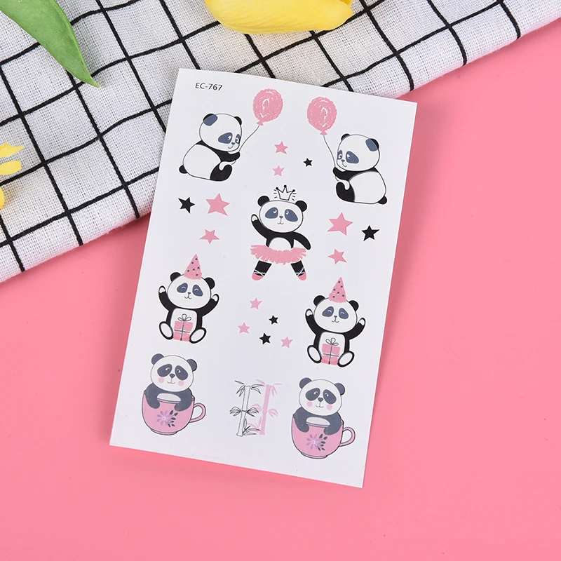 Водонепроницаемый временный стикер татуировки милый воздушный шарик панда