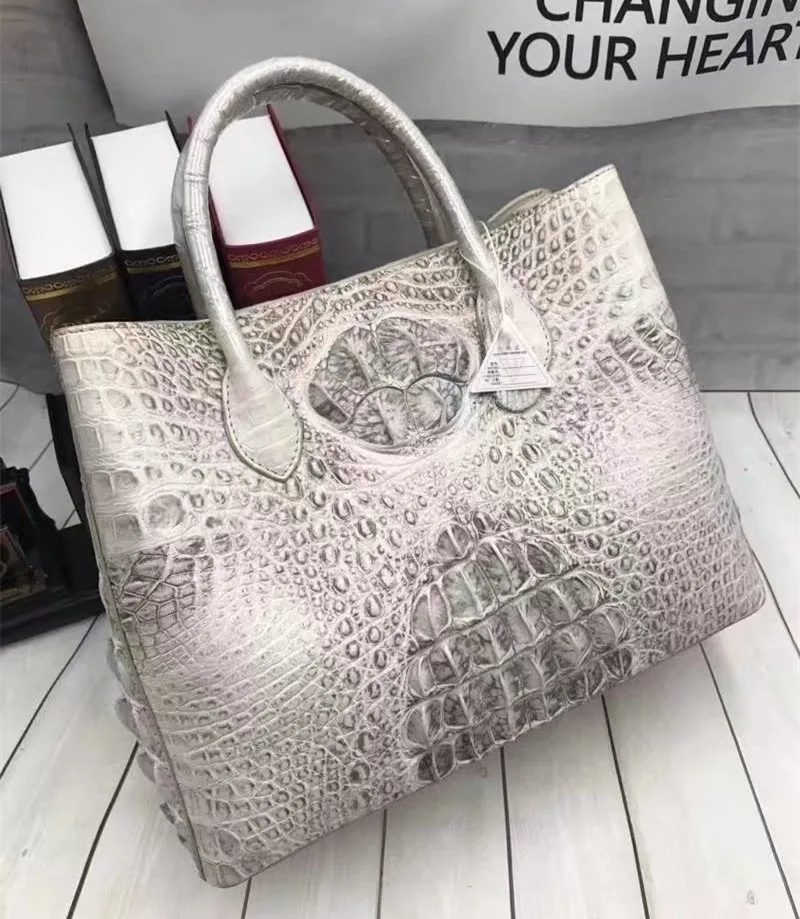 Большой зеленый Кошелёк из натуральной крокодиловой кожи Exotic женская сумочка