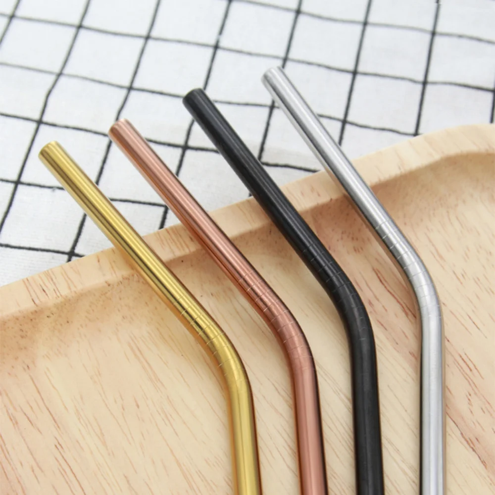 

19Pcs Stainless Steel Curve and Straight Drinking Straw with Brushes and Pouch