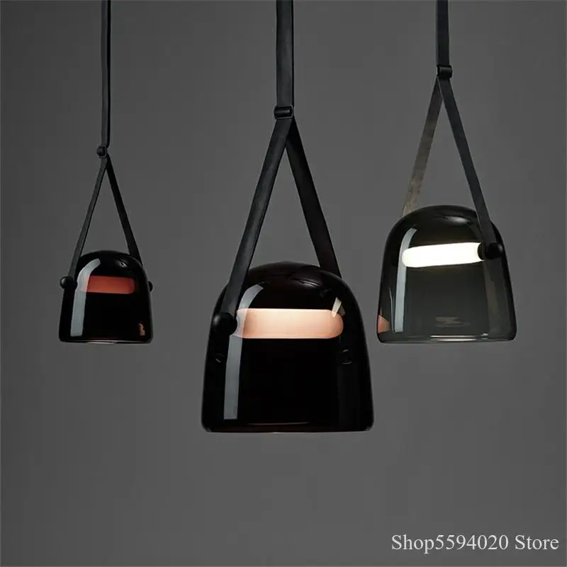 Стеклянные подвесные светильники на ремне со светодиодной подвеской|Подвесные
