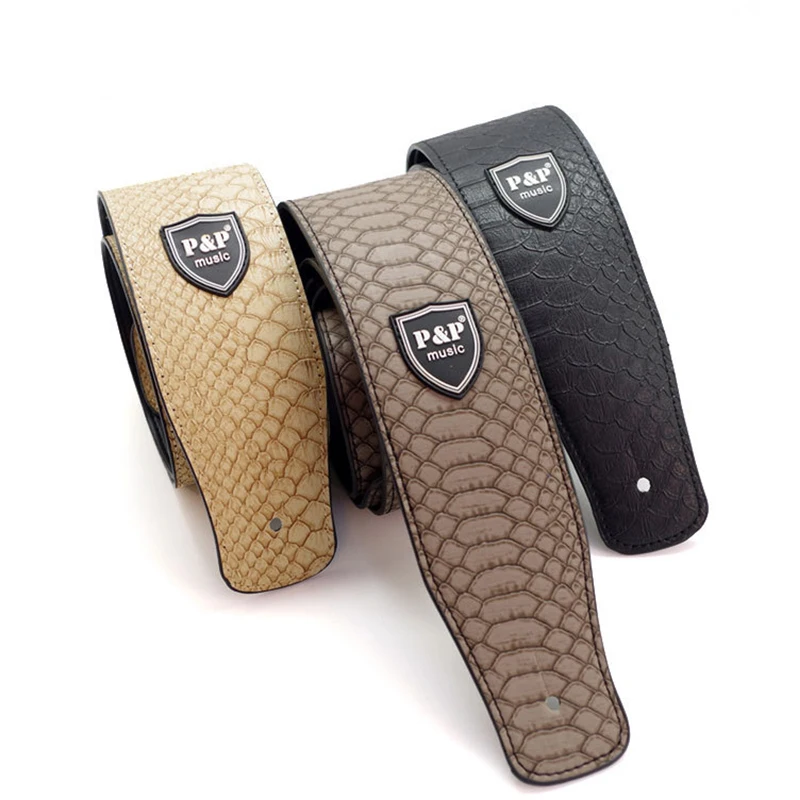 

Guitar Accessories Leather Guitar Strap PU Bass Strap Electric Guitar Strap Adjustable Embossed Guitar Strap ремень для гитары