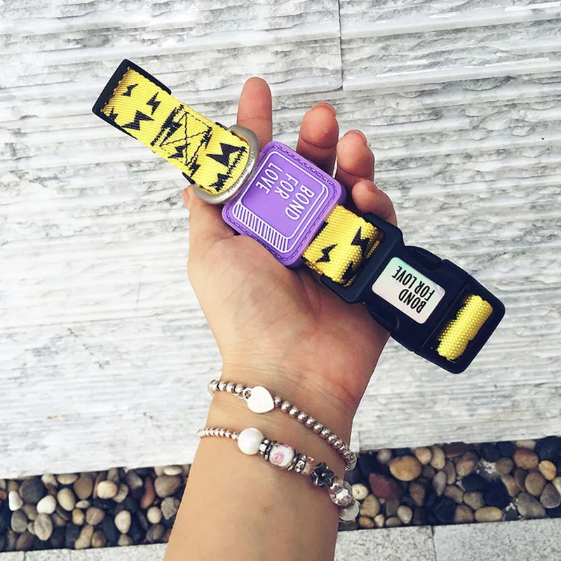 Милый ошейник для собак Нейлоновый Регулируемый Сильный цветочный ремешок