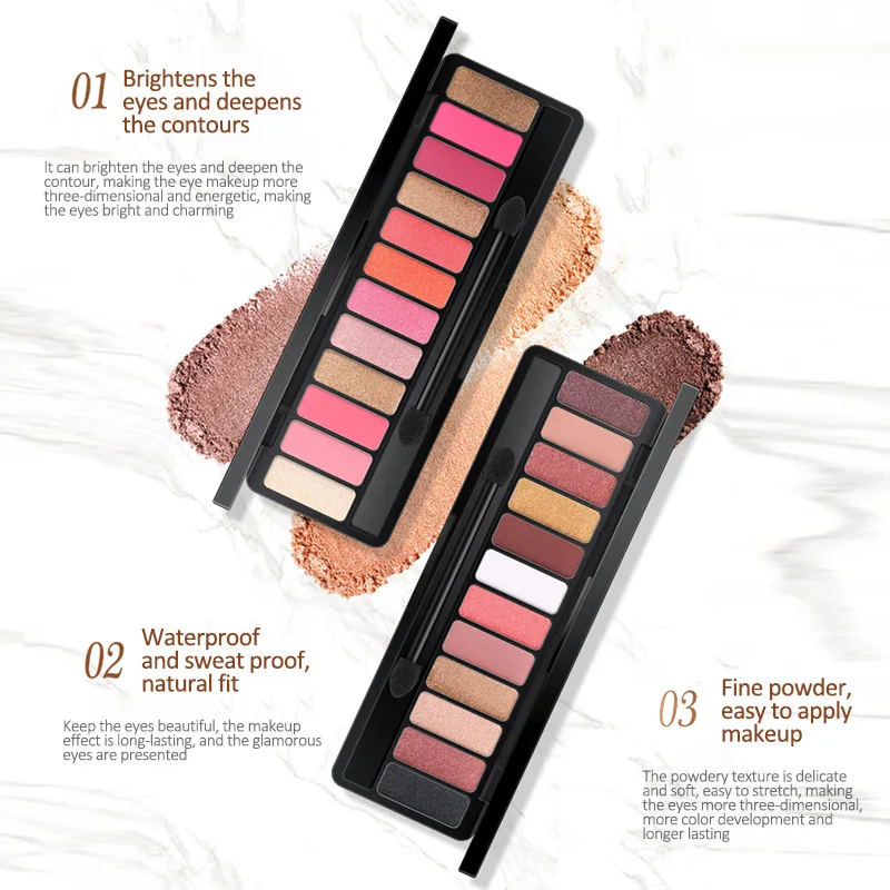 Мини тени для век Косметика 9 цветов нюдовые мерцающие высокие пигментированные