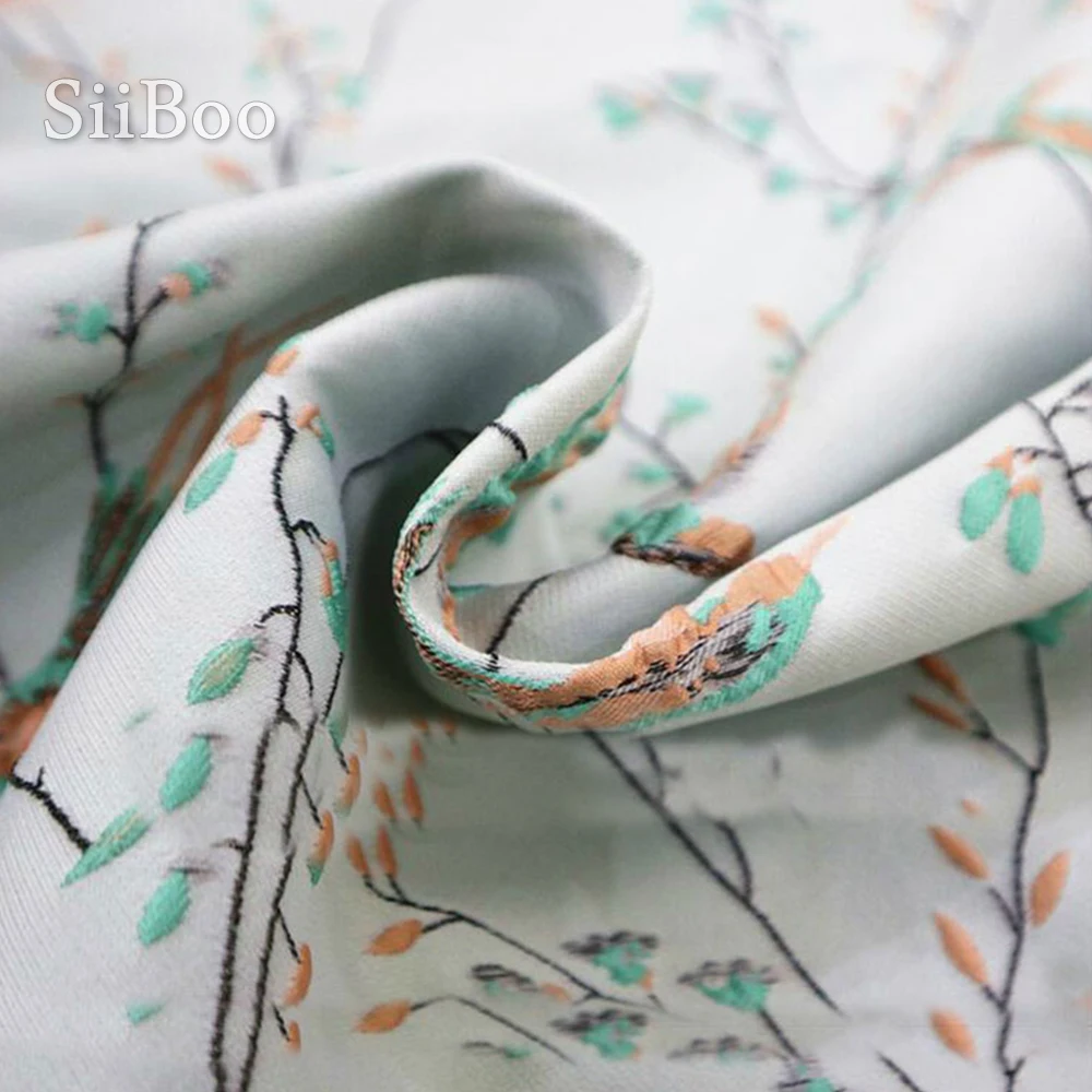 Роскошный светильник зеленый 3D птица растение металлик жаккард парча ткань для