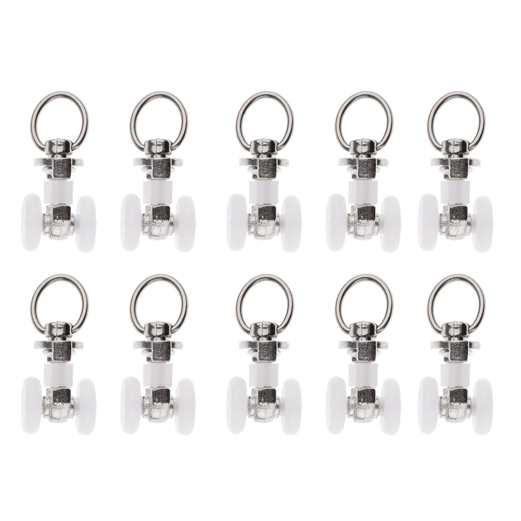 

10 Pieces Aluminum Alloy Curtain Track Rod Slides Gliders Wheels