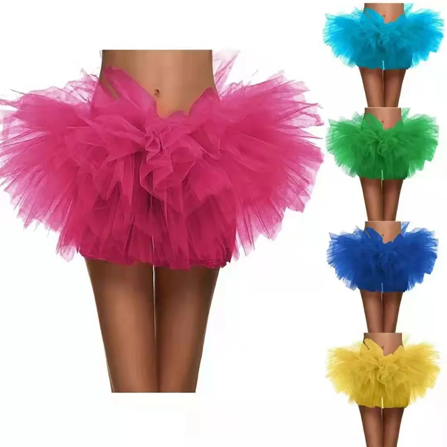 Оптовая продажа недорогие фатиновые юбки на Рождество и Хэллоуин пятислойная