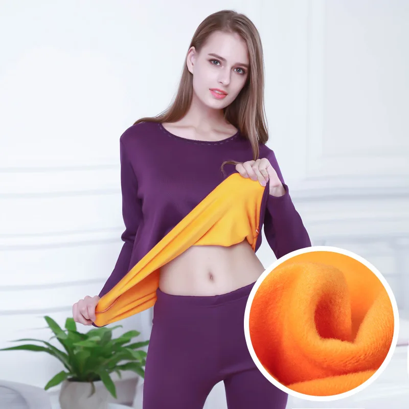 

NEW 2019 Velvet Thick Long Johns For Men Women Warm Thermal Underwear Sets Male Female Autumn Winter Plus Size Thermal Suit