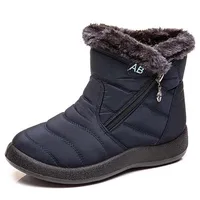 Зимние ботинки для зимы, модные теплые женские ботинки, сохраняют тепло, слипоны на плоской подошве, женские короткие ботинки, повседневная ...
