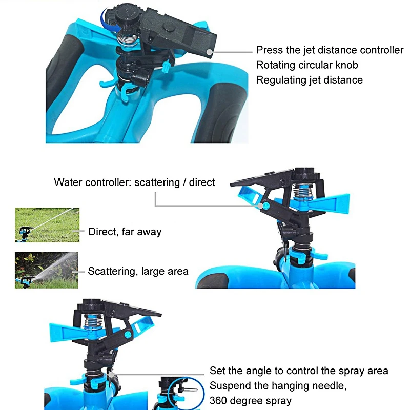 3 распылительные сопла садовый дождевальный аппарат автоматический полив газона