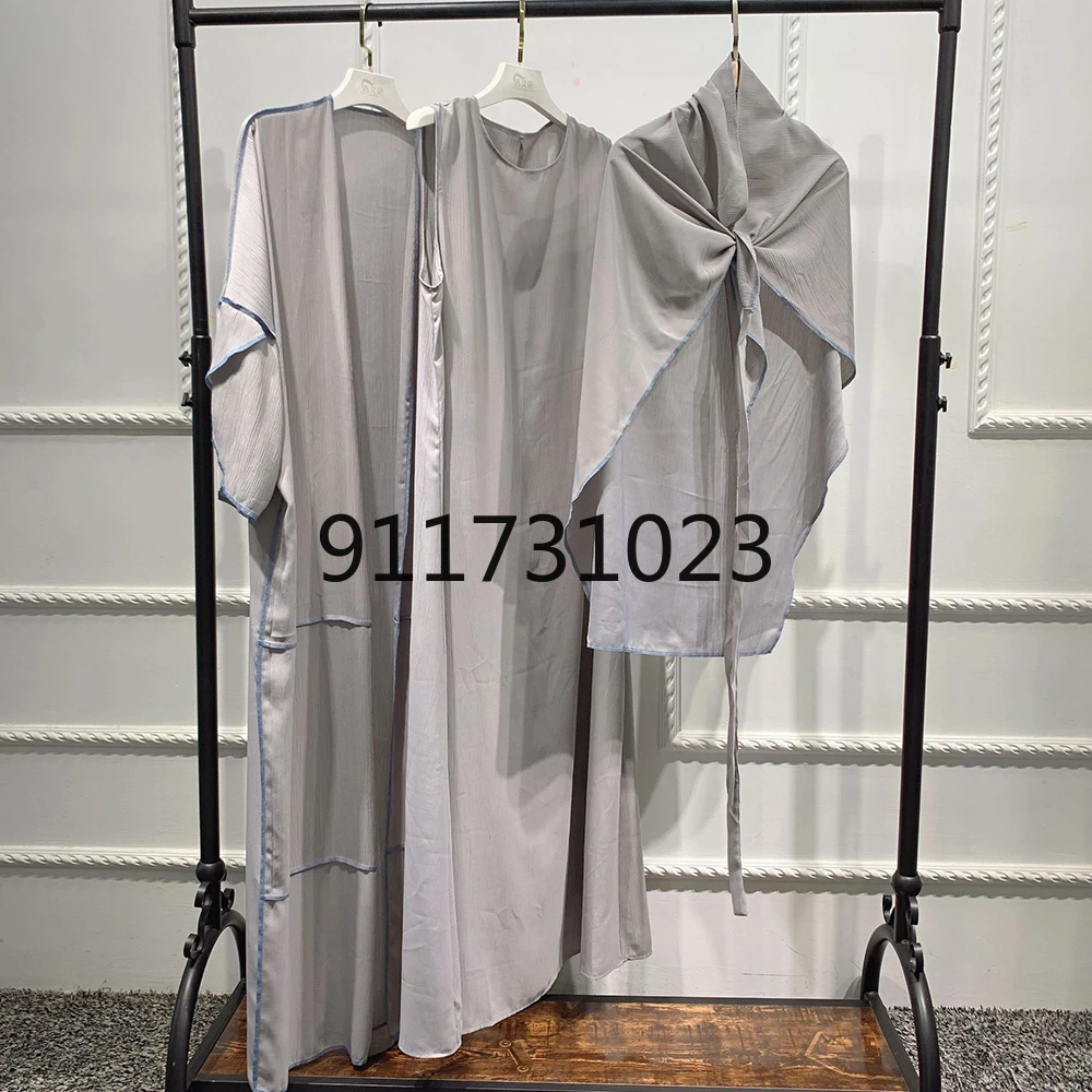 New Kaftan Robe Top Skirt Set Fashion Islamic Ethnic Muslim Women's Large Size Abaya Mosque Ramadan Prayer | Традиционная