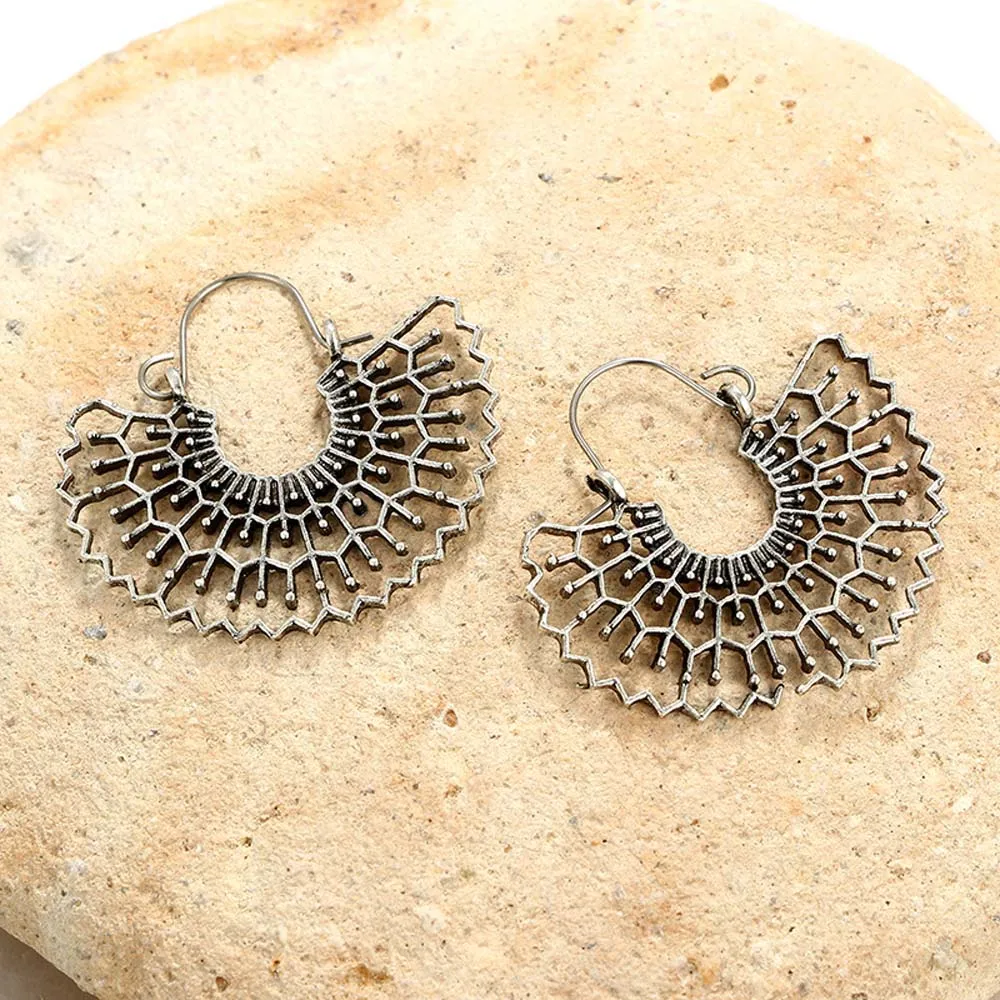 Винтажные старинные полые круглые висячие серьги в виде паутины серьги-капли с