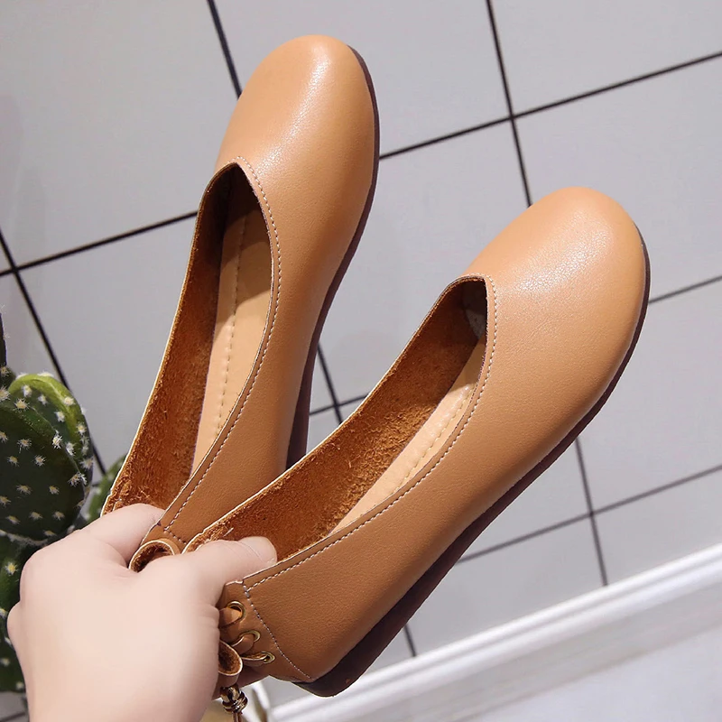 Новые туфли на плоской подошве женские мягкие однотонные без каблуков