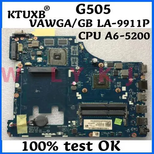 Материнская плата vawga/gb LA-9911P для ноутбука Lenovo G505 материнская с процессором A6-5200 GPU