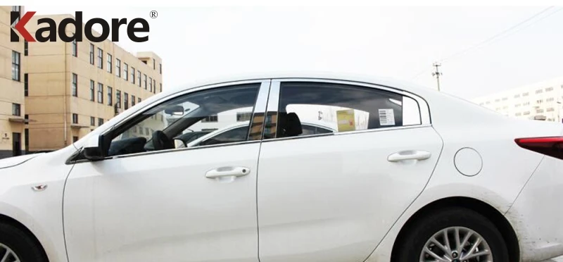 Декоративная наклейка на окно автомобиля из нержавеющей стали для Kia Rio 4 X line 2018 2019