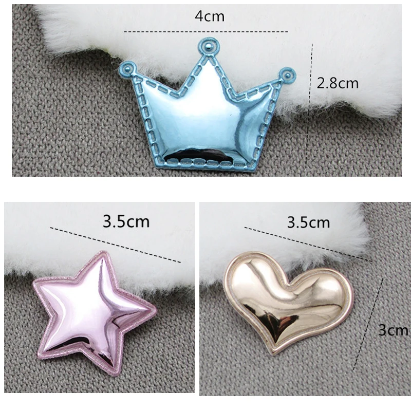 30-100 шт Любовь Сердце/звезда/корона аппликационные наклейки DIY Ремесло Искусство Дети Головные уборы шпилька аксессуары материал мягкий тиснение