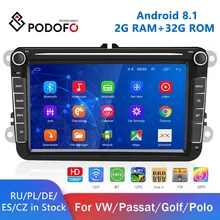 Podofo 2Din Android 8.1 Car Radio GPS Stereo Receiver Multimedia Player For Volkswagen/VW/Skoda/Passat B6/Seat/Octavia/Polo/Golf