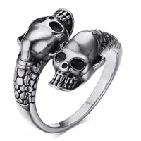 2021 new domineering mens ring hollow skull ring alloy ring punk style jewelry adjustable ring