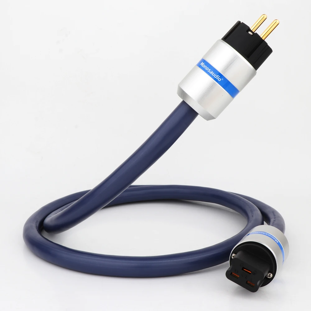 

Monosaudio P902 99.9998% Pure Copper Schuko Power Cable HIFI EMC Shield Power wire EU/US Power Cable AC Mains Power cord