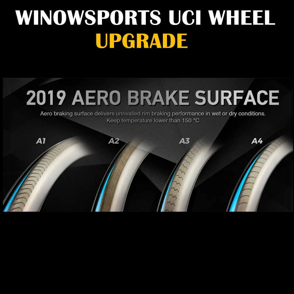 Winowsports UCI 700c carbon rim road bike wheel upgraded new design brake surface rim-brake OEM | Спорт и развлечения