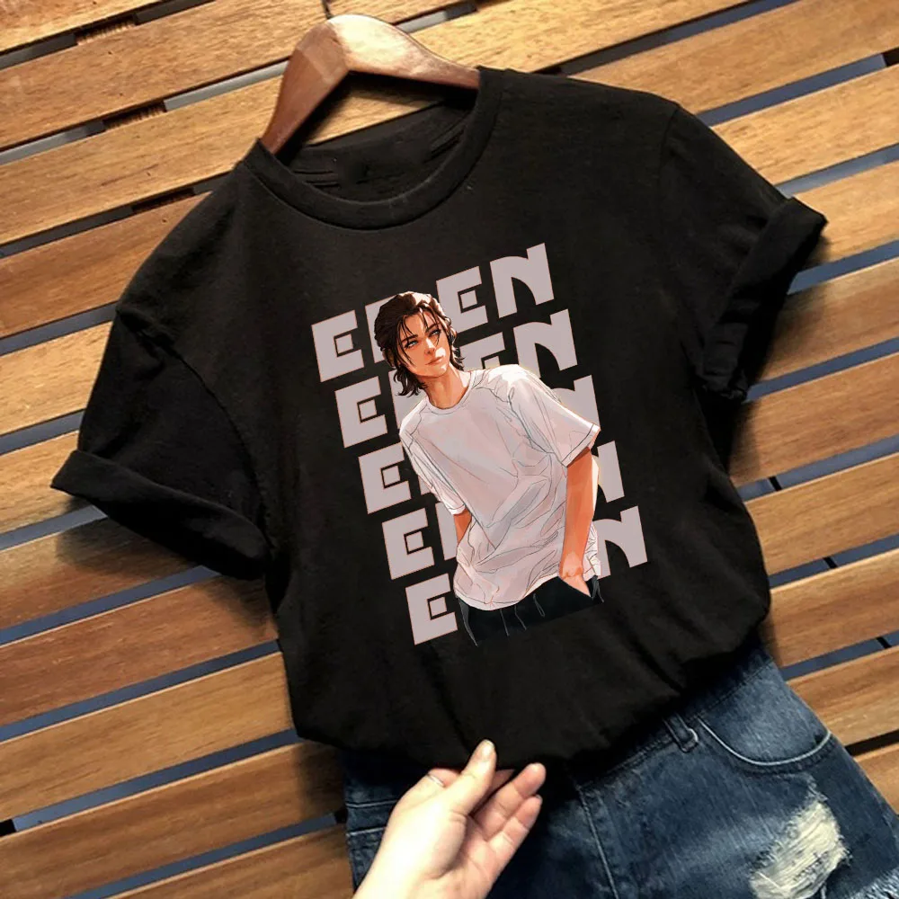 

Japanese Anime Attack On Titan Eren Tee Short Casual Loose Shirts Women Men